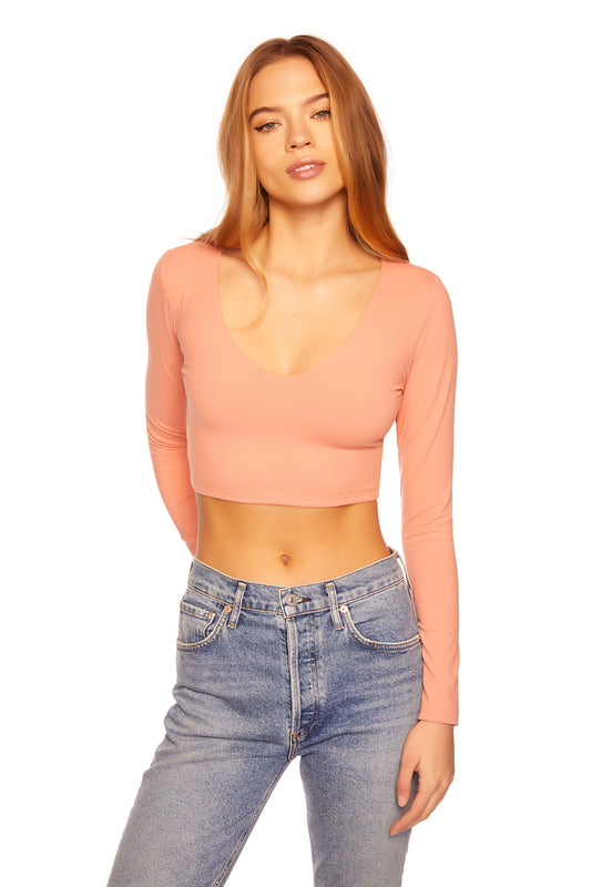 very v long sleeve crop top